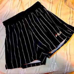 FILA STRIPED VELVET SHORTS GREAT CONDITION
